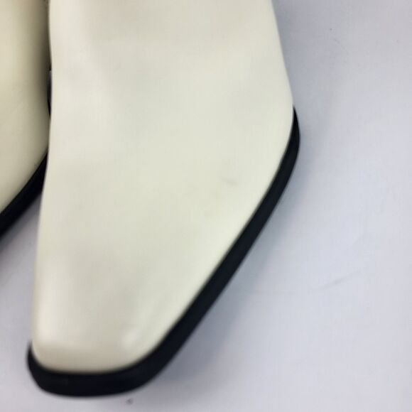 Open Edit Enzo Women's Leather Ankle Boot Ivory Western Bootie Size 8M - Picture 8 of 11